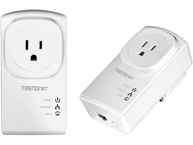 TRENDnet TPL-407E2K Powerline AV500 Nano Adapter Kit with Built-In Outlet, Up to 500Mbps