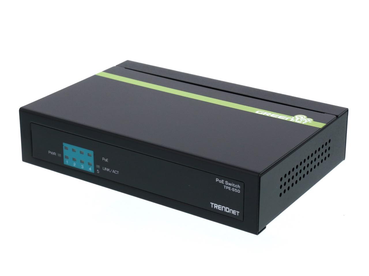 TRENDnet TPE-S50 5-port 10/100 Mbps PoE Switch. Limited Life Time Warranty