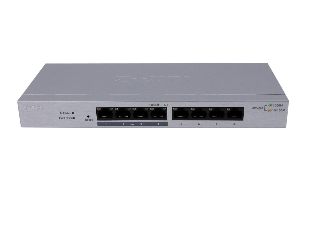 ZyXEL GS1200-8HP,US,8-port GbE Web Managed PoE Switch