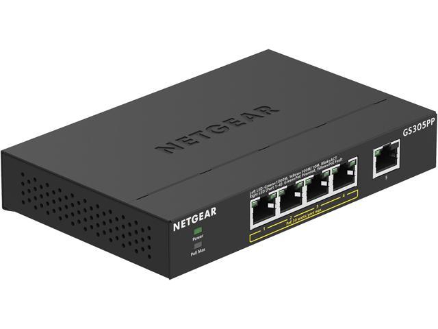 NETGEAR GS305PP-100NAS Unmanaged 5-port Gigabit Ethernet PoE+ Unmanaged Switch