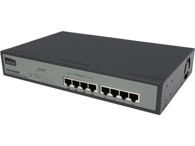 NETIS PE6108GH Unmanaged 8 Port Gigabit Ethernet PoE Switch/4 Port PoE/802.3at/af