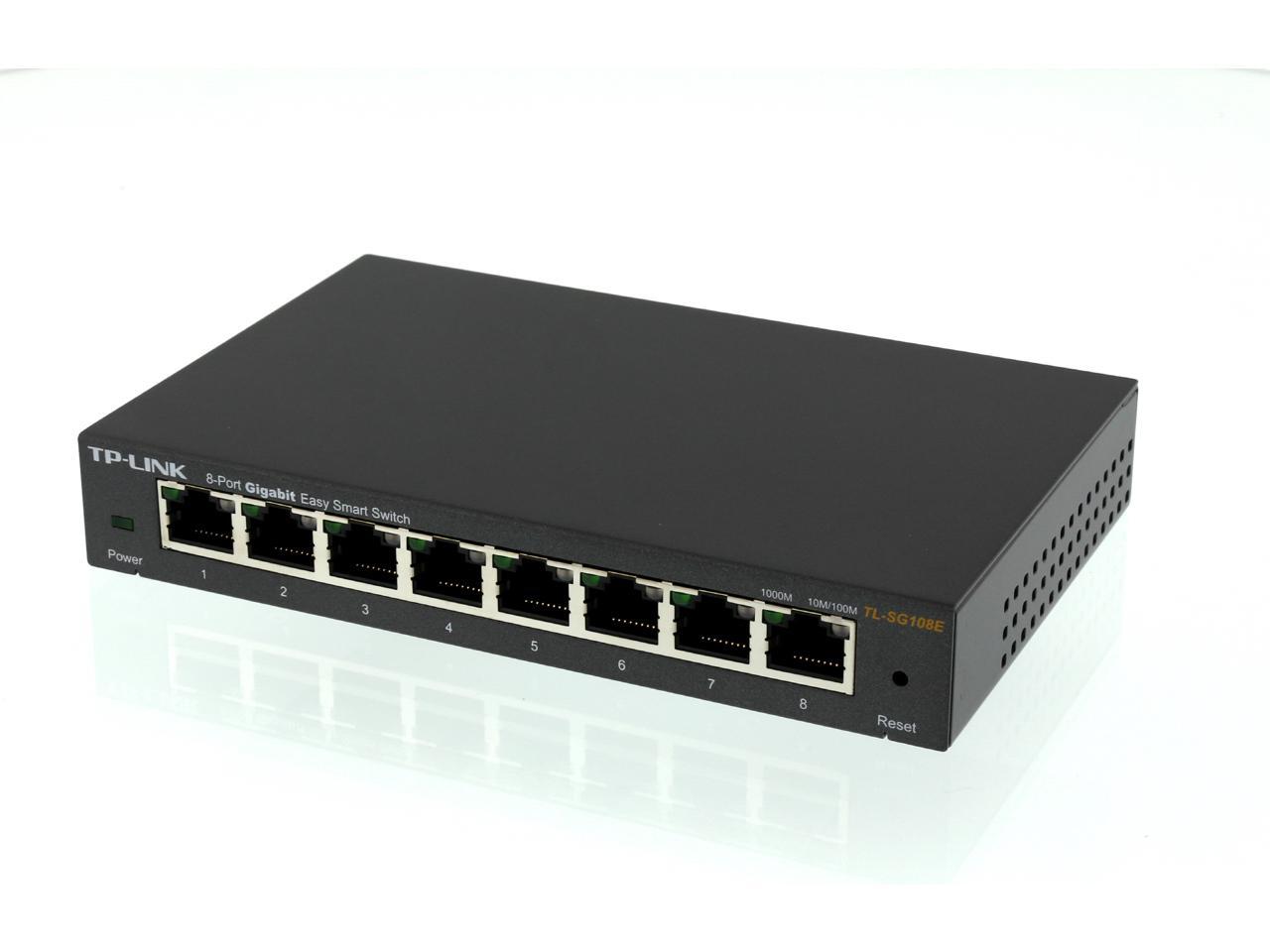 TP-Link 8-Port Gigabit Ethernet Easy Smart Switch | Unmanaged Pro | Plug and Play | Desktop | Sturdy Metal w/Shielded Ports | Limited Lifetime Replacement (TL-SG108E)