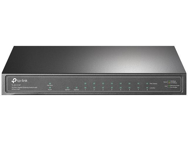 TP-Link 8 Port Gigabit PoE Switch | 8 PoE+ Ports @63W, w/ 1 Gigabit Port and 1 SFP Slot | Desktop | Plug & Play | Support QoS and IGMP (TL-SG1210P)