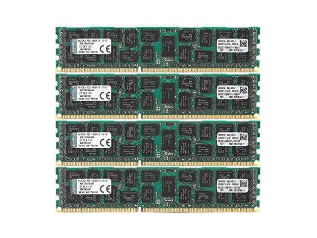 kingston technology valueram 64 gb kit of 4 4x16 gb modules 1333mhz ddr3 pc310666 ecc reg cl9 dimm dr x4 motherboard memory kvr13r9d4k4/64