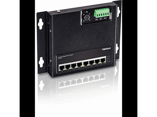 TRENDnet 8-Port Industrial Gigabit PoE+ Wall-Mounted Front Access Switch