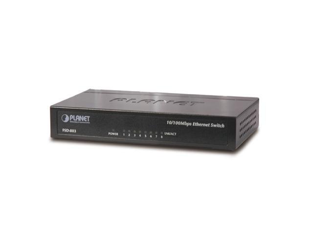 Planet FSD-803 8-port 10/100Mbps Fast Ethernet Desktop Switch - Metal Case