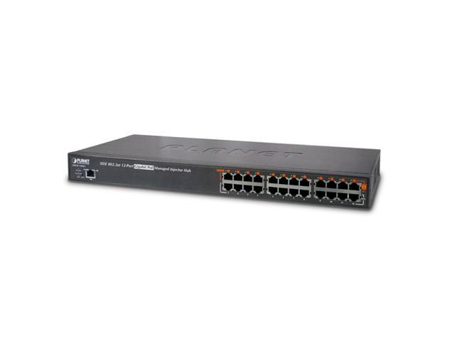 Planet HPOE-1200G 12-Port Gigabit IEEE 802.3at PoE+ Managed Injector Hub (360 watts)