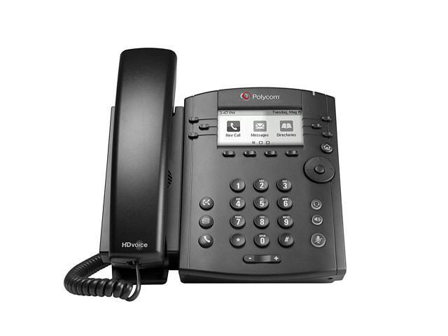 Polycom VVX300 Series Business Media Desktop Phone, PoE (2200-46135-025) Power Supply Not Included