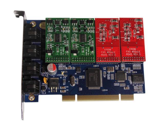 TDM400 analog asterisk Card ( 2 FXS + 2 FXO  ports_)  PCI interface Supports Elastix,Freepbx, X100P,TDM410,AEX410 TDM400P