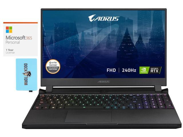 Gigabyte AORUS 15P Gaming & Entertainment Laptop (Intel i7-11800H 8-Core, 16GB RAM, 1TB SSD, 15.6" Full HD (1920x1080), NVIDIA RTX 3070, Wifi, Win 10 Home) with Microsoft 365 Personal , Hub