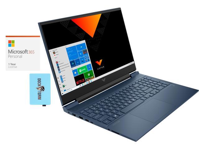 HP Victus 16 16.1" Full HD (1920x1080) Laptop (Intel i5-11400H 6-Core, NVIDIA GeForce RTX 3050, 16GB RAM, 2x512GB PCIe SSD RAID 0  (1TB), Webcam, Wifi, Win 11 Home) with Microsoft 365 Personal , Hub