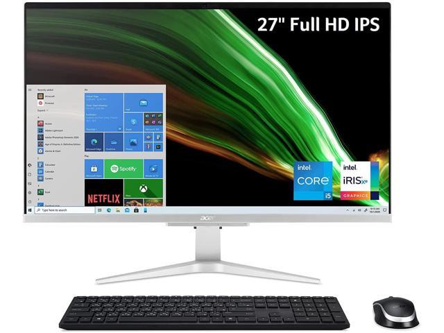 Acer Aspire C27-1655-UA91 AIO Desktop | 27" Full HD IPS Display | 11th Gen Intel Core i5-1135G7 | Intel Iris Xe Graphics | 12GB DDR4 | 512GB NVMe M.2 SSD | Intel Wireless Wi-Fi 6 | Windows 10 Home