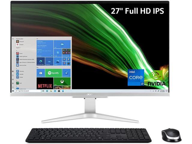 Acer Aspire C27-1655-UA93 AIO Desktop | 27" Full HD IPS Display | 11th Gen Intel Core i7-1165G7 | NVIDIA GeForce MX330 | 16GB DDR4 | 512GB SSD | 1TB HDD | Intel Wireless Wi-Fi 6 | Windows 10 Pro