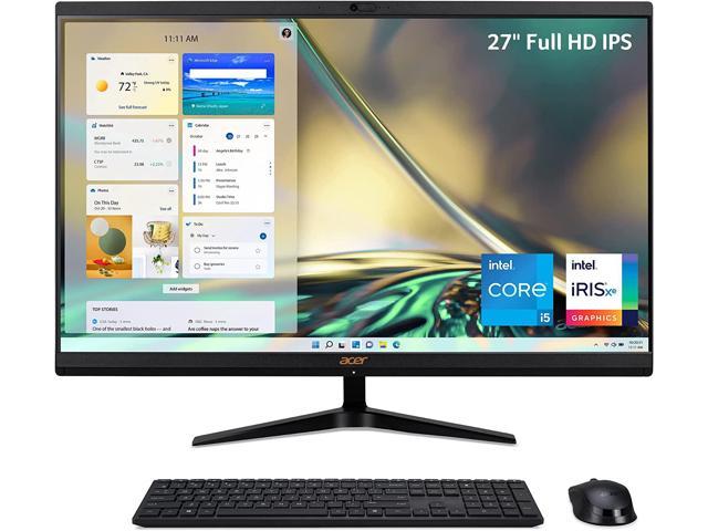 Acer Aspire C27-1700-UR11 AIO Desktop | 27" Full HD IPS Display | 12th Gen Intel Core i5-1235U | Intel Iris Xe Graphics | 8GB DDR4 | 512GB NVMe M.2 SSD | Intel Wireless Wi-Fi 6 | Windows 11 Home