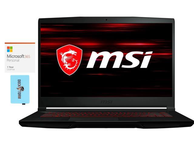 MSI GF63 Thin-15 Gaming & Entertainment Laptop (Intel i5-10500H 6-Core, 15.6" 60Hz Full HD (1920x1080), NVIDIA GTX 1650 [Max-Q], 8GB RAM, Win 10 Home) with Microsoft 365 Personal , Hub