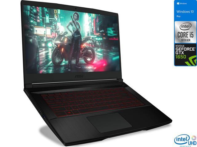 MSI GF63 Thin Gaming Laptop, 15.6" IPS FHD Display, Intel Core i5-10300H Upto 4.5GHz, 64GB RAM, 512GB NVMe SSD, NVIDIA GeForce GTX 1650, HDMI, Wi-Fi, Bluetooth, Windows 10 Pro