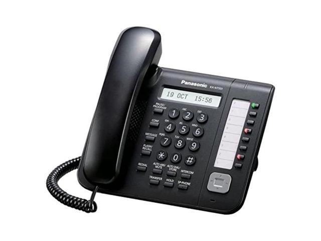 Panasonic KX-NT551X-B Standard IP Telephone with 8 Flexible CO Buttons 1-Line Backlit LCD Display - Black