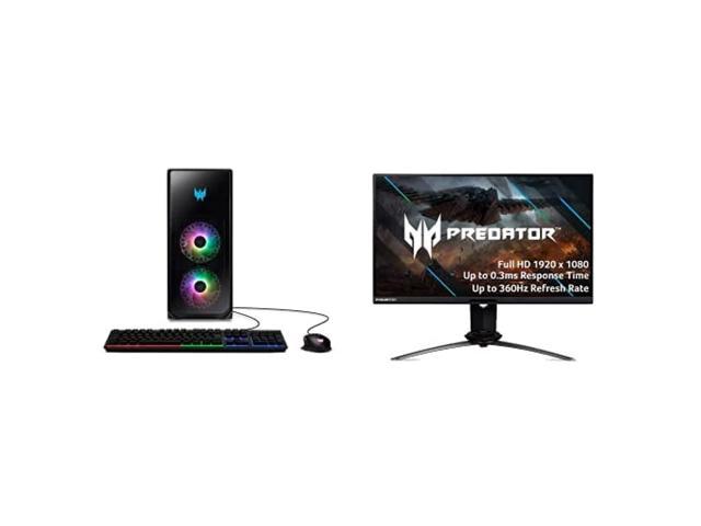 Acer Predator Orion 7000 PO7-640-UR11 Tower, Core i7-12700K 12-Core, NVIDIA GeForce RTX 3080, 32GB DDR5, 1TB SSD, 2TB HDD, Wi-Fi 6E with Acer Predator X25 bmiiprzx 24.5" FHD IPS 360Hz Monitor
