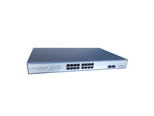LinkPower™ 2016AF-2F 16-Port Desktop/Rackmount Gigabit PoE & 2 SFP Fiber Optic Gigabit Uplink Ports