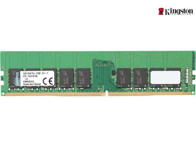 Kingston Technology 16GB (1x16GB) DDR4 2133 (PC4 17000) 2Rx8 288-Pin 1.2V ECC Unbuffered UDIMM Memory For Servers & Workstations KVR21E15D8/16