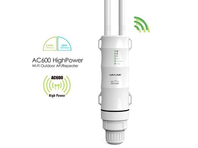 AC600 Dual Band 2.4G/5G Wireless AP 1000mW High Power Wifi Repeater Outdoor Waterproof Wireless Router Wifi Extender with 2 Outer Antenna