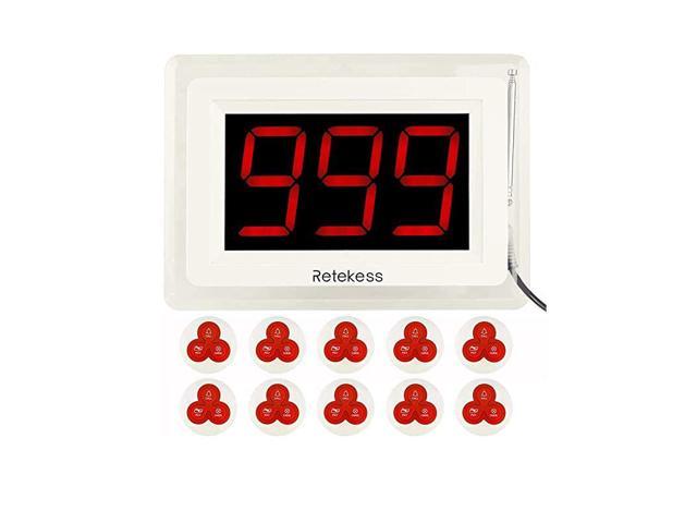 T114 Wireless Caregiver Pager6 Partition ModesPatient Call System with 10 3Key Alert Call Button for HospitalRestaurantNursing Home