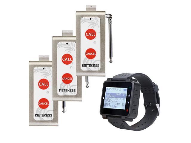 T128 Alert Button for SeniorsVibration BuzzerRestaurant Pager SystemCaregiver Pagers3 2Key Button for Nursing HomeHospitalClinicCafe