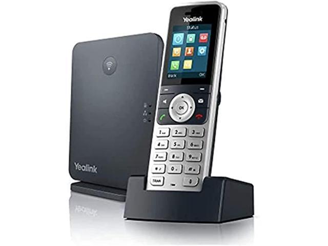yealink w53p cordless dect ip phone and base station, 1.8-inch color display. 10/100 ethernet, 802.3af poe, power adapter included