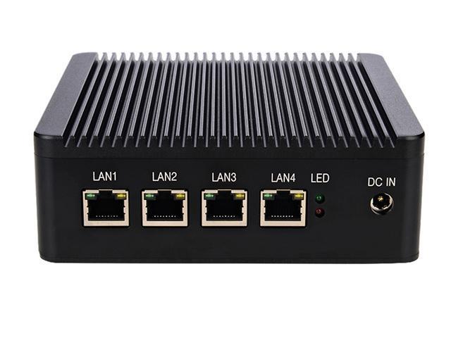 Micro Firewall Appliance, HUNSN NRC01, Intel Quad Core J1900, Mini PC, Pfsense, Mikrotik, OPNsense, Untangle, VPN, Router PC, 4 x Intel I211 Lan, 2 x USB, HDMI, VGA, SIM Slot, 4G RAM, 32G SSD