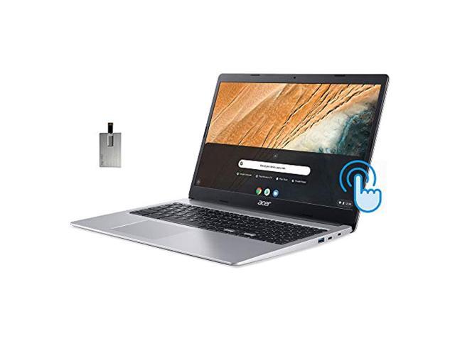 2021 Acer Chromebook 315 15.6" FHD Touchscreen Laptop Computer, Intel Celeron N4000, 4GB RAM, 32GB eMMC, Speakers, HD Webcam, Intel UHD Graphics 600, USB-C, Chrome OS, Silver, 32GB SnowBell USB Card