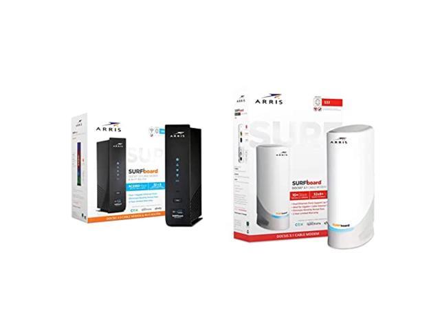 ARRIS Surfboard SBG7600AC2 DOCSIS 3.0 Cable Modem  and  AC2350 Dual-Band Wi-Fi Router (Black)  and  ARRIS Surfboard S33 DOCSIS 3.1 Multi-Gigabit Cable Modem with 2.5 Gbps Ethernet Port