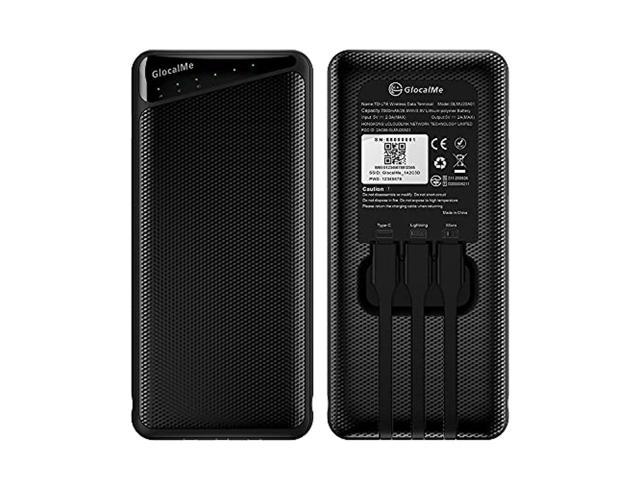 GlocalMe Triforce 4G LTE Mobile Hotspot, 7000mAh Portable Charger Power Bank [MFI Certified] Wireless WiFi Device for Travel, No SIM Card Needed, with US 8GB  and  Global 1GB Data, Pocket  (U3B-Black)