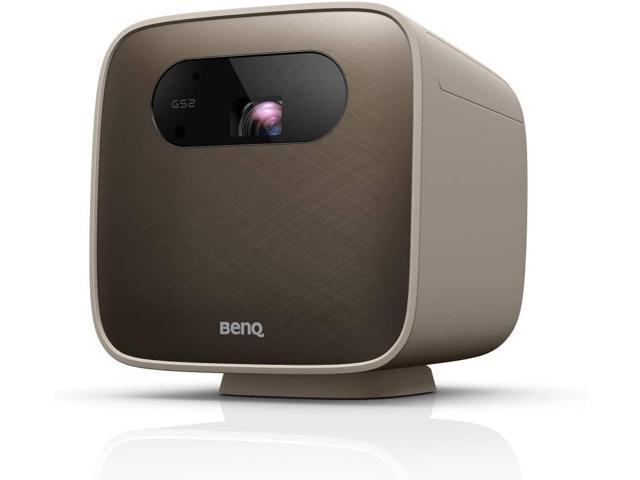BenQ GS2 Wireless Mini Portable Projector for Outdoor Use IPX2 Splash & Drop Resistant Google Cast & AirPlay Bluetooth Speaker WiFi Smart TV App HDMI USB-C 16:9 720p - Beige - 1 Year BenQ Warranty