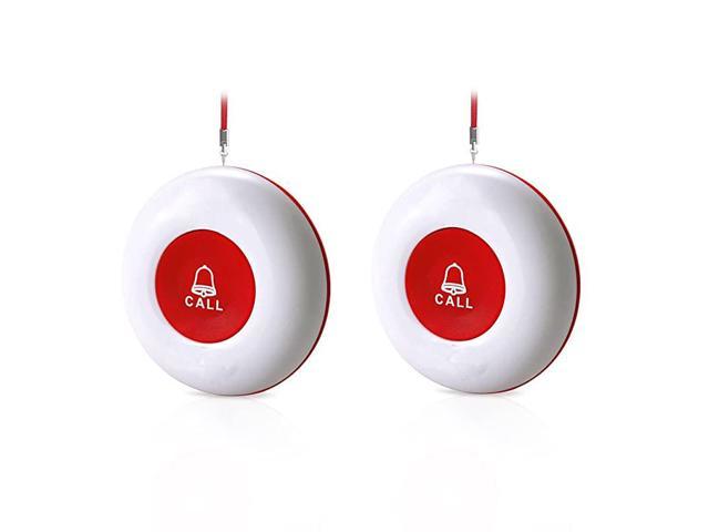 Wireless Call Buttons for Caregiver Pager and Restaurant Calling Pager Waterproof 500+ Feet Operating Range for ElderlyPatientDisableNeed to Be Paired with Receiver to Work
