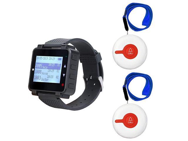 T128 Caregiver PagerWireless Smart Call ButtonNurse Calling SystemAlert Vibration656 ft2 SOS Call Buttons for ElderlyPatientDisabled