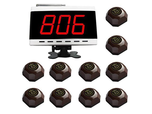 Wireless Calling System, Patient Calling System, Wireless Table Call System, for Hospital Restaurant Pack of 1 Display and 10 Table Bells