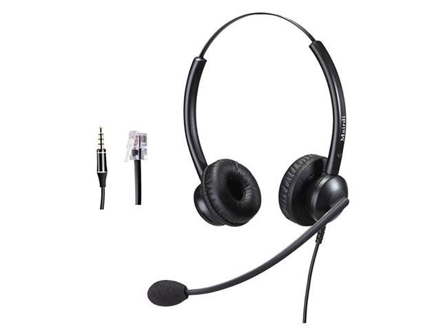 Headset with Noise Cancelling Microphone Phone Headset for Cisco Landline Including 35mm Connector for Cell Phone Laptop