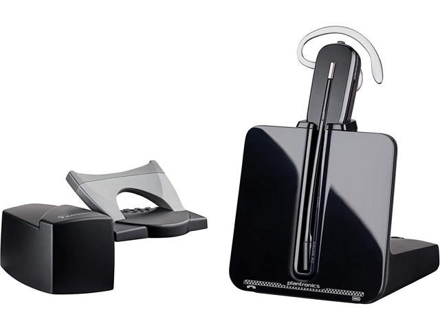 Plantronics - CS540 Wireless DECT Headset with Lifter (Poly) - Single Ear (Mono) Convertible (3 wearing styles) - Connects to Desk Phone - Noise Canceling Microphone