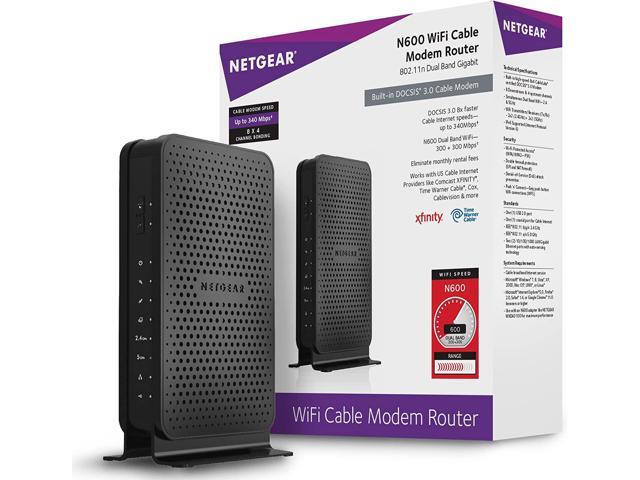 N600 (8x4) WiFi DOCSIS 3.0 Cable Modem Router (C3700) Certified for Xfinity from Comcast, Spectrum, Cox, Spectrum & more