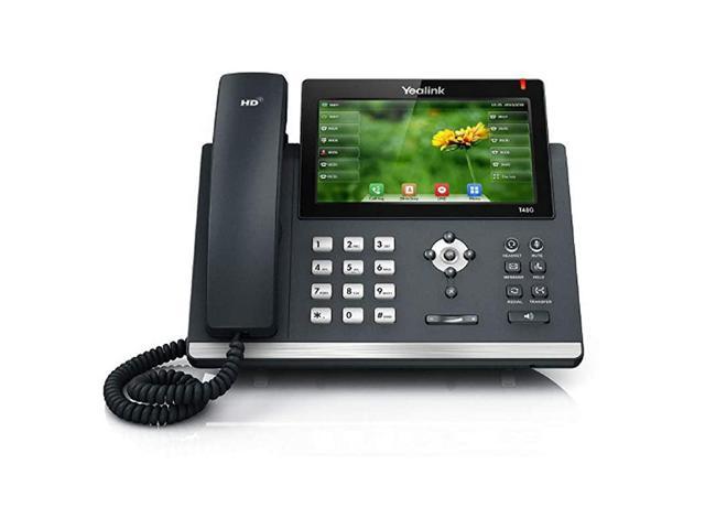 T48S IP Phone, 16 Lines. 7-Inch Color Touch Screen Display. USB 2.0, Dual-Port Gigabit Ethernet, 802.3af PoE, Power Adapter Not Included (SIP-T48S).