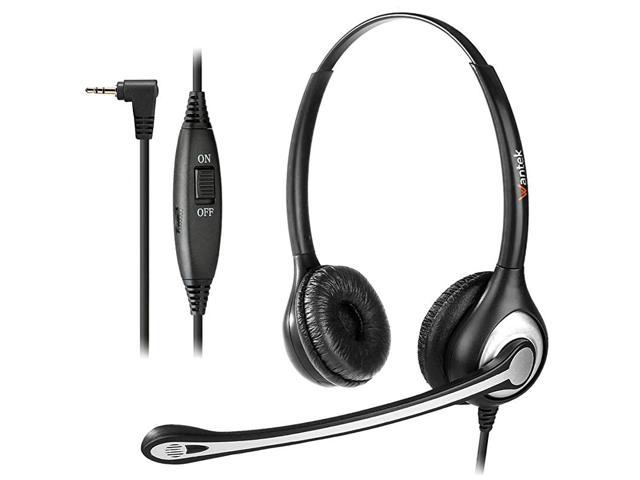 Telephone Headset with Microphone Noise Cancelling Office Phone Headsets 25mm Jack Compatible with Panasonic ATT ML17929 RCA Vtech Uniden Dect Cisco SPA Polycom and Cordless PhonesF602J25P