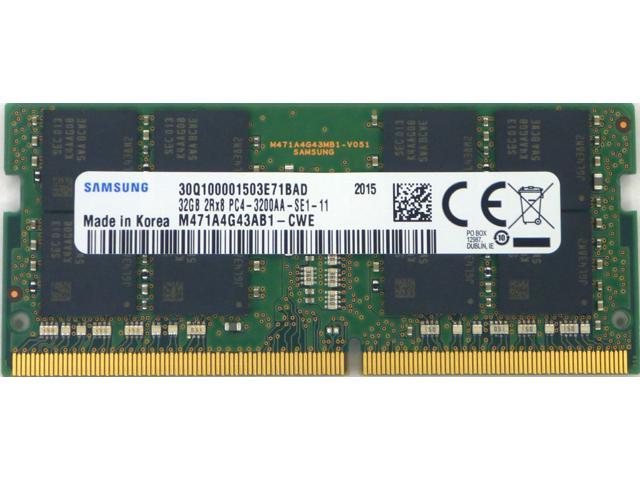 Samsung 32GB DDR4 3200MHz PC4-25600 1.2V 2Rx8 260-Pin SODIMM Laptop RAM Memory Module M471A4G43AB1-CWE