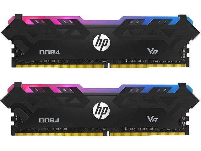 HP V8 RGB RAM 32GB Kit (16GBx2) DDR4 3600MHz CL18 1.35V Desktop Computer LED Memory - 8MG07AA#ABC