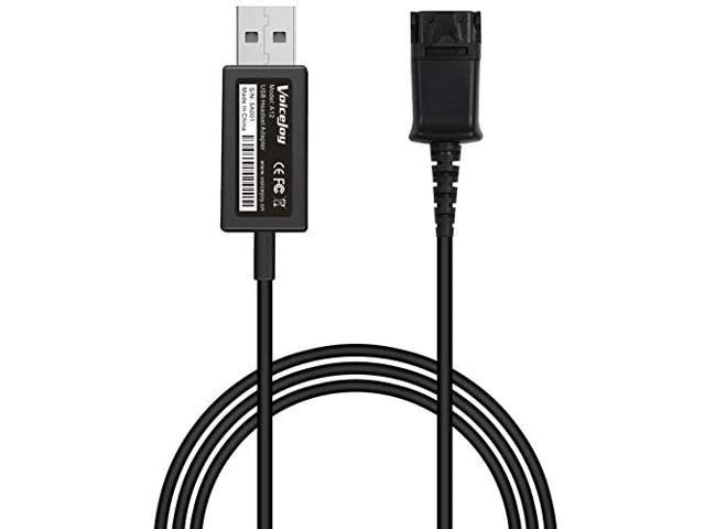 Call Center Office Headset Quick Disconnect QD Cable to USB Plug Adapter Compatible with Plantronics Headset QD Connector Plug to Any Computer Laptop VOIP Softphone