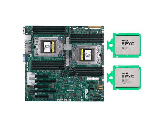 Supermicro H11DSi-NT Motherboard E-ATX SATA3 (6 Gbps) + 2x AMD EPYC 7302 CPU SP3 16 Cores 3.0 GHz 155W CIe 4.0 x128 8 Channels 204.8 GB/s Motherboard Server Kit