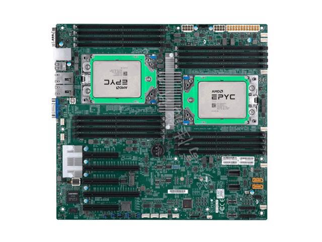 Supermicro H11DSI-NT Motherboard Mainboard E-ATX SATA3 (6 Gbps) AS -4023S-TRT M-key+ 2x AMD EPYC 7B12 64 cores CPU, Up to 3.3GHz For DDR4 2666 MHz Registered ECC, 288PIN Gold-Plated DIMMs