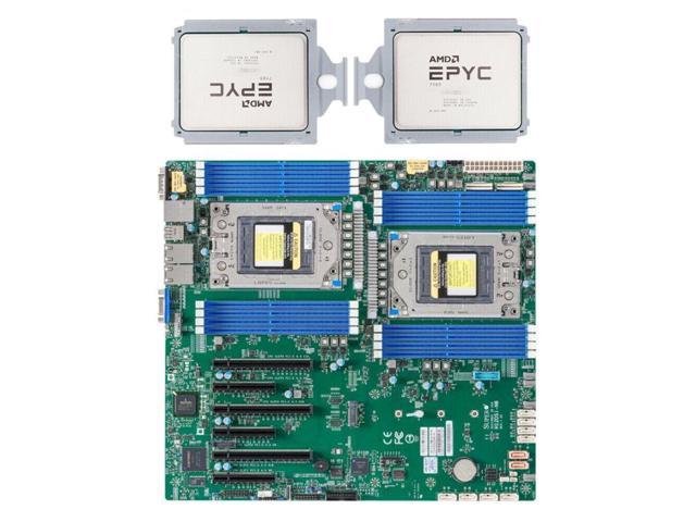 SuperMicro H12DSI-N6 EATX Motherboard SATA3 (6 Gbps) + 2x AMD EPYC Milan 7T83 CPU (OEM of 7763) 64 Core 128 Threads 2,45 GHz 280W 3200MHz/8 Channels Motherboards Server