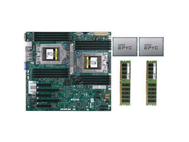 Supermicro H11DSi Motherboard E-ATX SATA3 (6 Gbps) +2x AMD EPYC 7371 CPU, 32 Cores 3,8 GHz SP3 200W+2x Samsung 32GB 2666MHz RAMs DDR4 64GB Motherboards Server