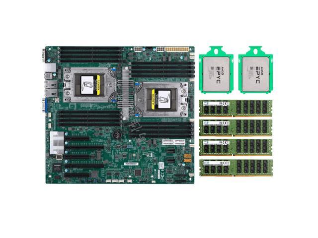 Supermicro H11DSI Motherboard + 2x AMD EPYC 7302 CPU + 128GB RAM, 4x Samsung 32GB 2666MHz DDR4 ECC (Not H11DSI-NT)