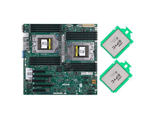 Supermicro H11DSI motherboard (Not H11DSI-NT), + 2x AMD EPYC 7532CPU 32 cores 64 Threads otal L3 Cache 256MB 200W Max. Boost Clock Up to 3.3GHz